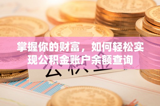 后壁掌握你的财富，如何轻松实现公积金账户余额查询